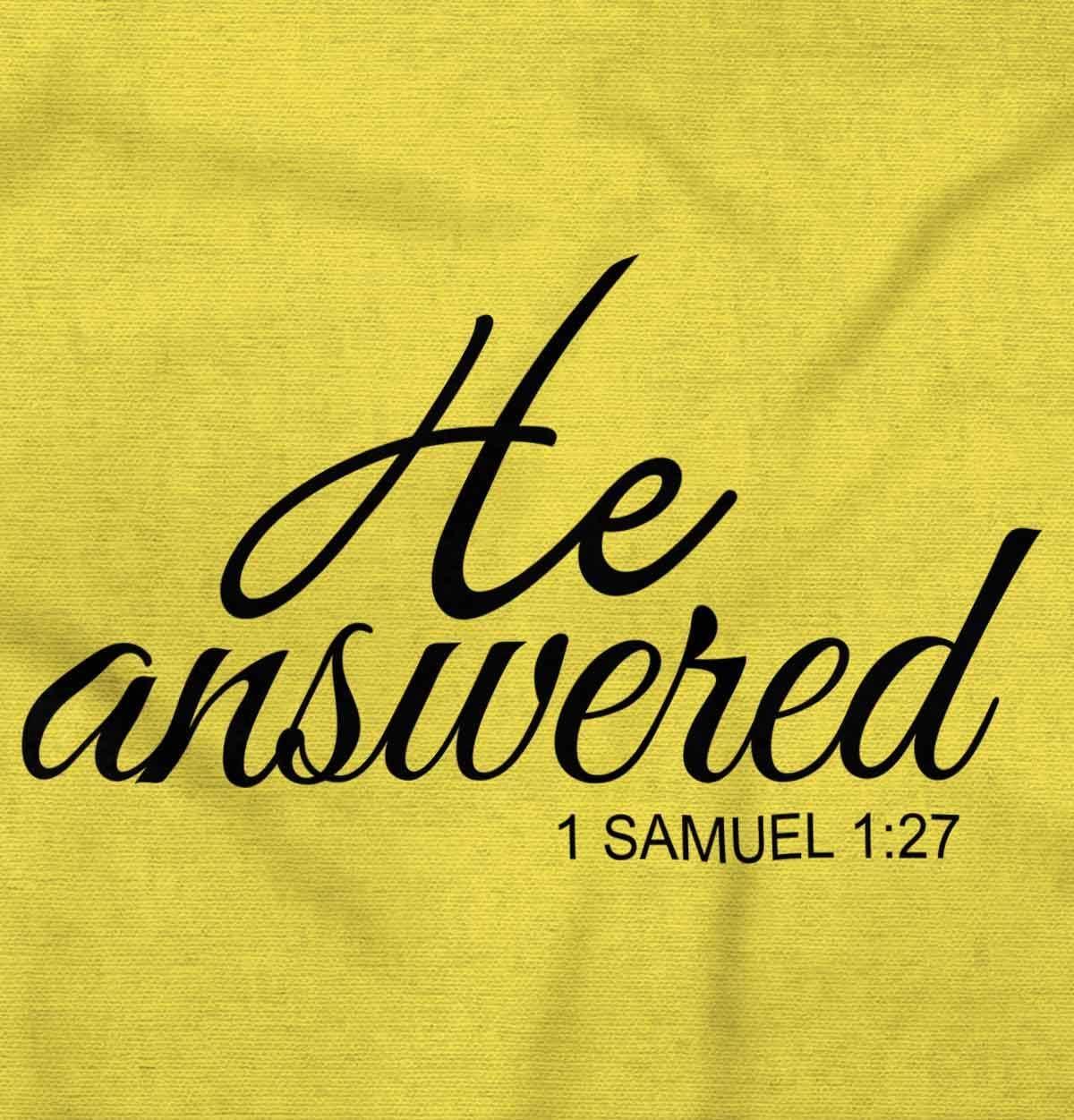 imageBrisco Brands He Answered Samuel 117 Christian Baby Bodysuit Jumper GirlsZest