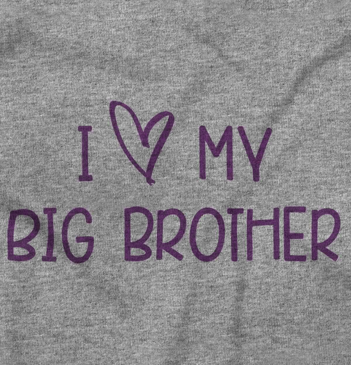 imageBrisco Brands I Love My Big Brother Younger Sibling Baby Romper Boys or GirlsHeather