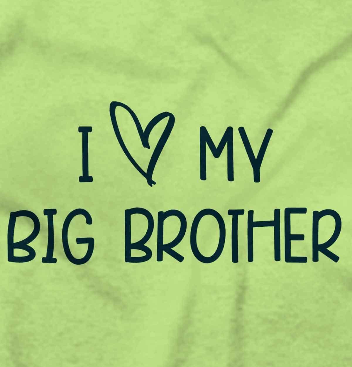 imageBrisco Brands I Love My Big Brother Younger Sibling Baby Romper Boys or GirlsKey Lime