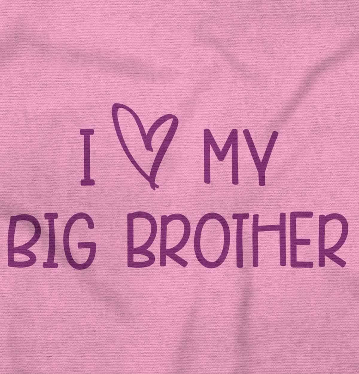 imageBrisco Brands I Love My Big Brother Younger Sibling Baby Romper Boys or GirlsPink