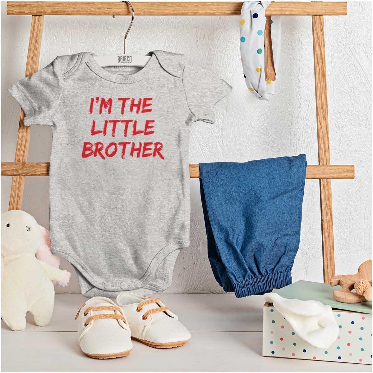 imageBrisco Brands Im the Little Brother Siblings Baby Bodysuit Jumper BoysHeather