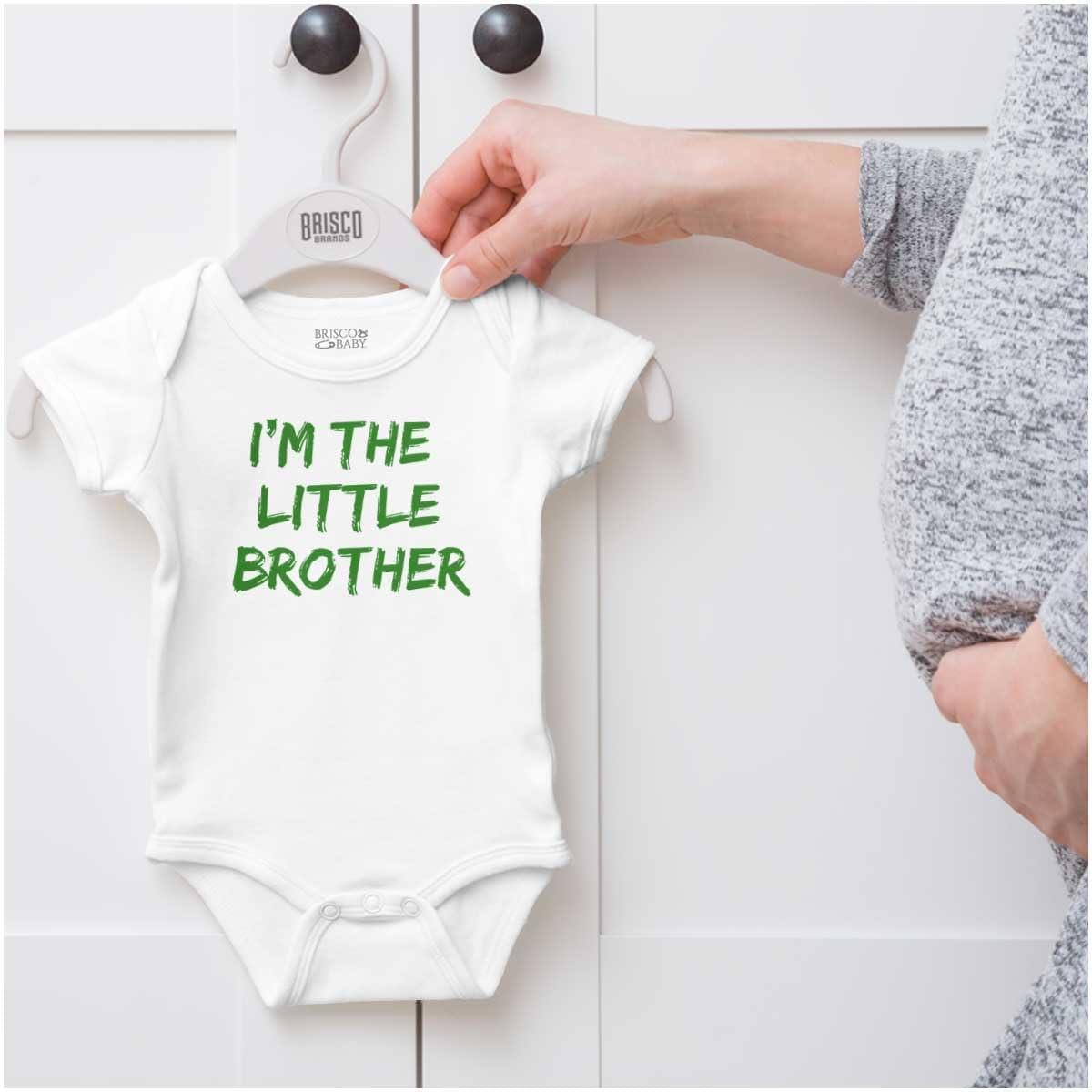 imageBrisco Brands Im the Little Brother Siblings Baby Bodysuit Jumper BoysWhite
