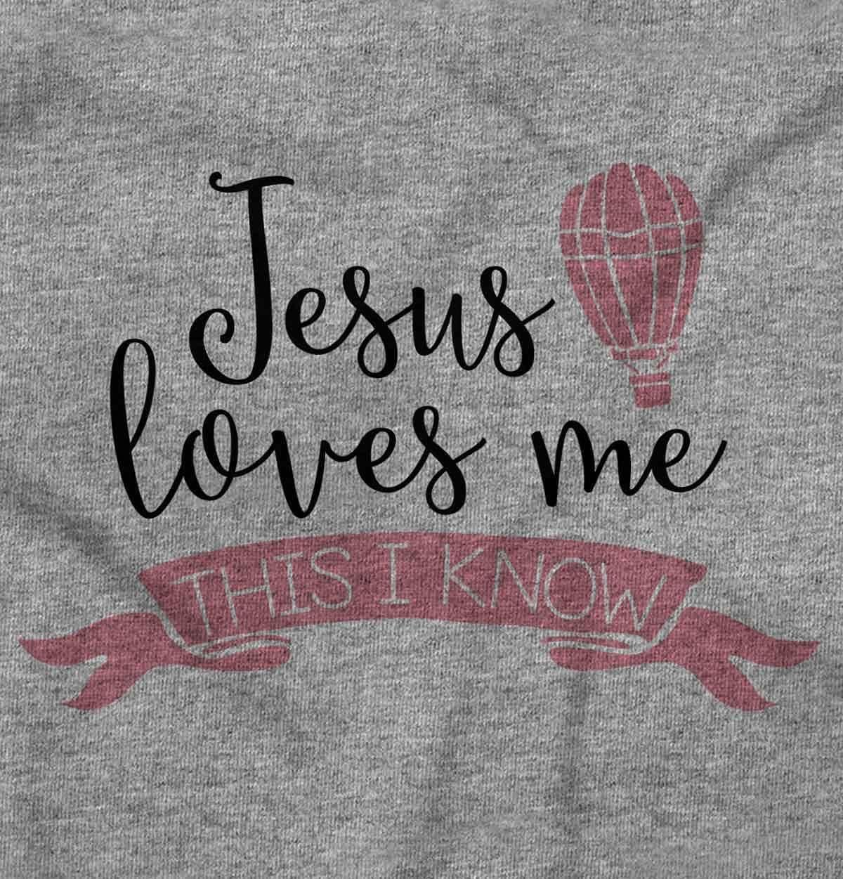 imageBrisco Brands Jesus Loves Me This I Know Christian Baby Bodysuit Jumper GirlsHeather
