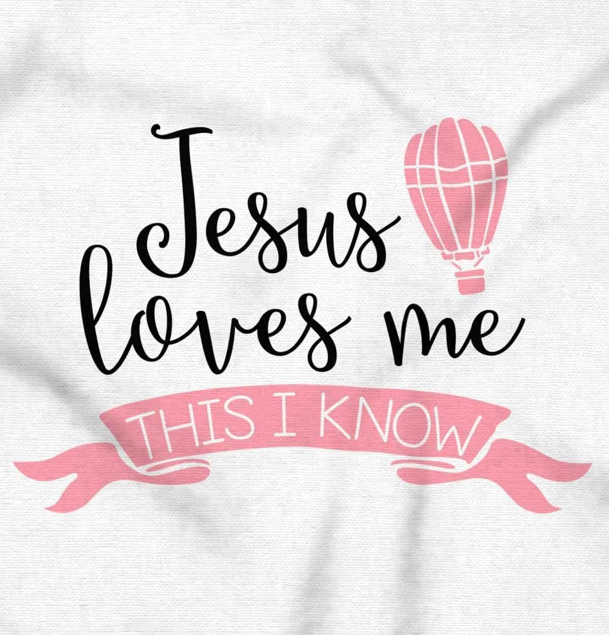 imageBrisco Brands Jesus Loves Me This I Know Christian Baby Bodysuit Jumper GirlsWhite