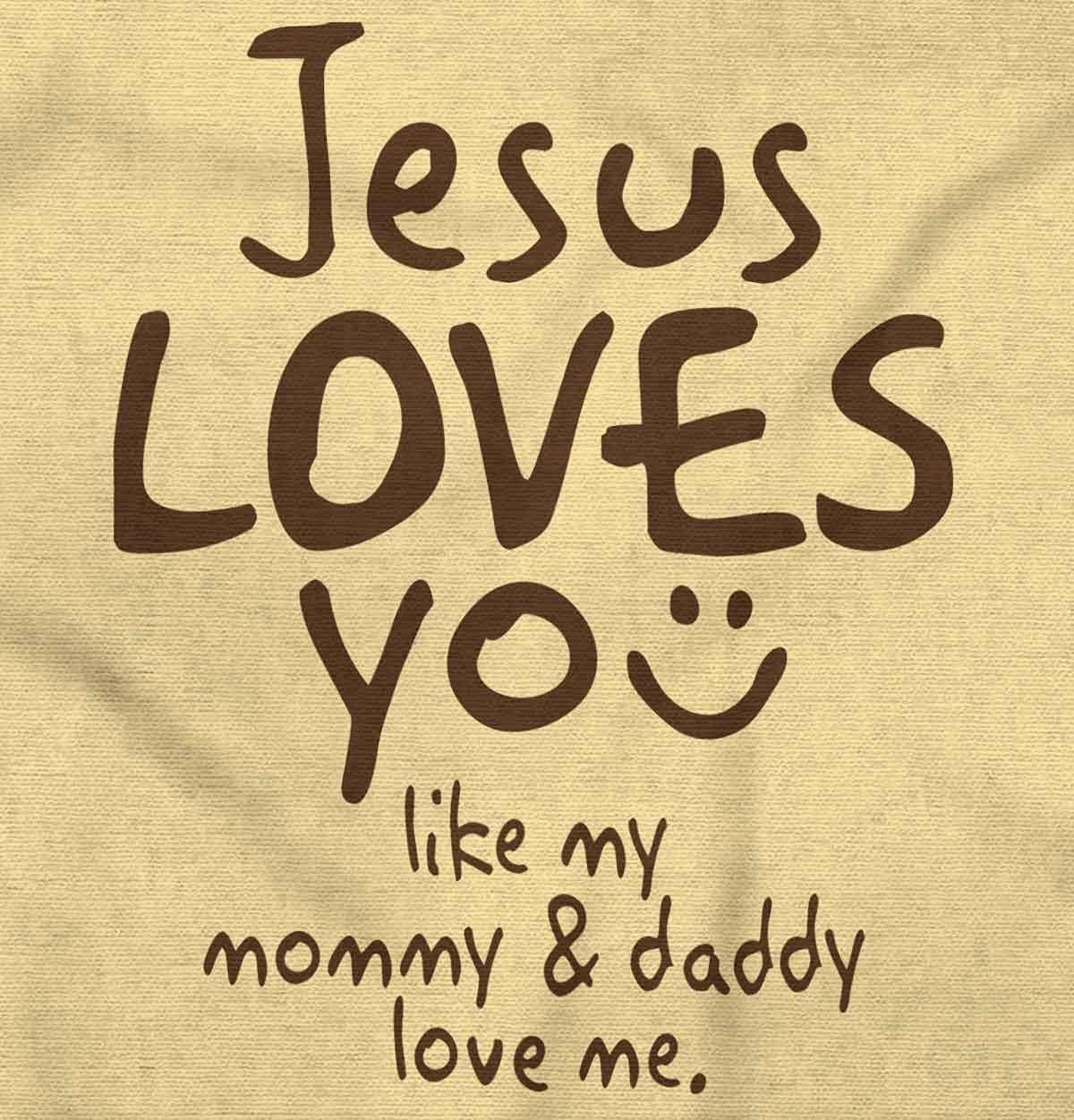 imageBrisco Brands Jesus Loves You Christian Religious Baby Bodysuit Jumper GirlsBanana