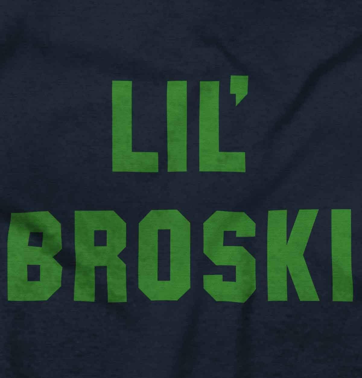 imageBrisco Brands Lil Broski Funny Younger Brother Baby Bodysuit Jumper BoysNavy