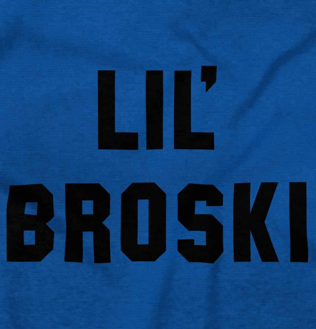 imageBrisco Brands Lil Broski Funny Younger Brother Baby Bodysuit Jumper BoysRoyal