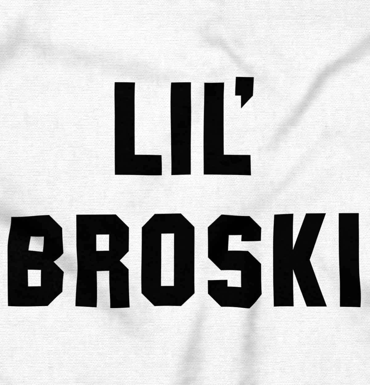 imageBrisco Brands Lil Broski Funny Younger Brother Baby Bodysuit Jumper BoysWhite