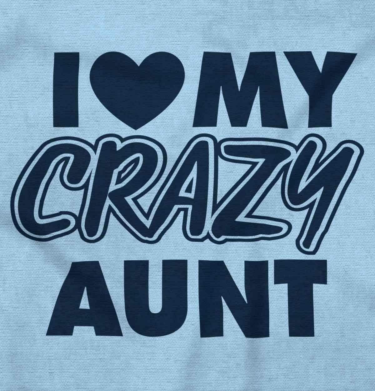 imageBrisco Brands Love My Crazy Aunt Funny Cool Auntie Baby Romper Boys or GirlsLight Blue