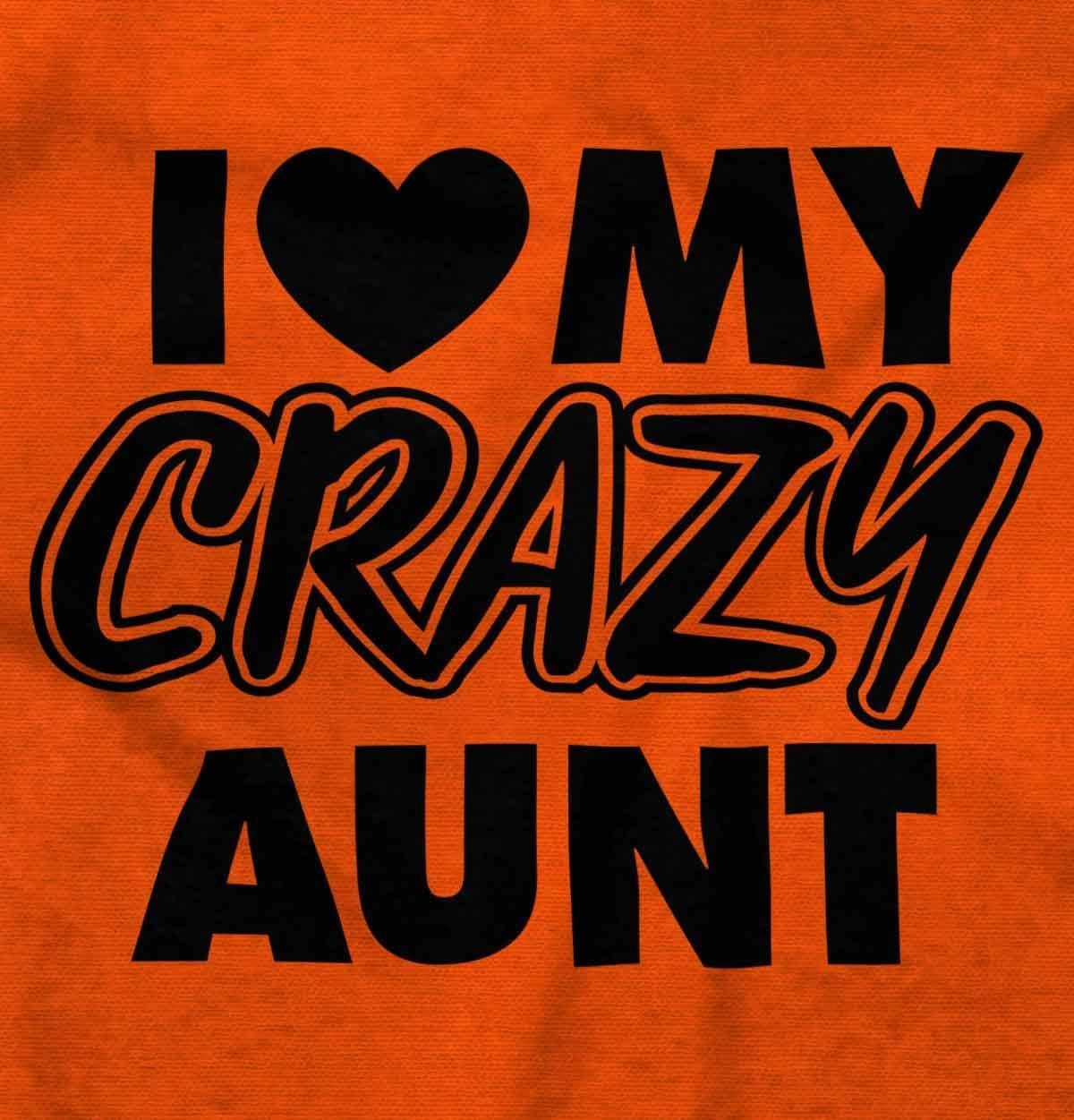 imageBrisco Brands Love My Crazy Aunt Funny Cool Auntie Baby Romper Boys or GirlsOrange