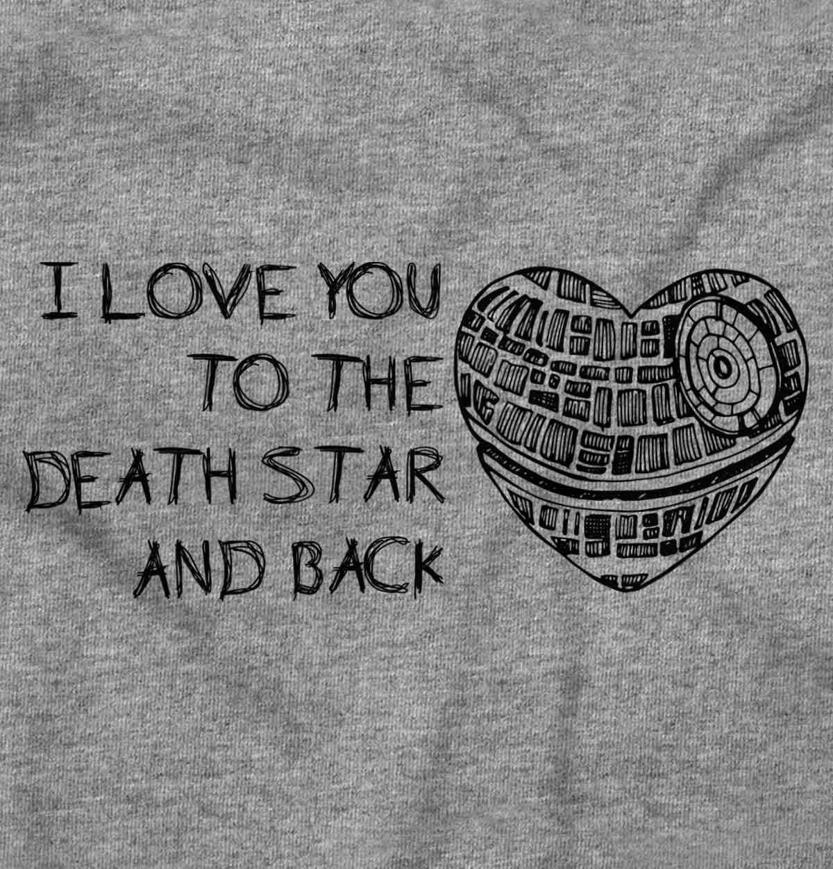 imageBrisco Brands Love You Death Star and Back Galaxy Baby Bodysuit Jumper GirlsHeather