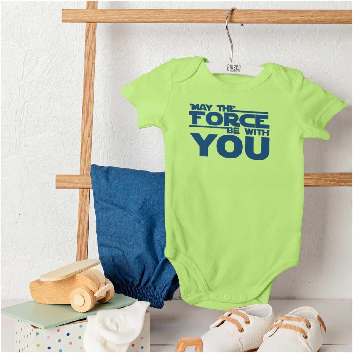 imageBrisco Brands May The Universe Be With You Baby Romper Boys or GirlsKey Lime
