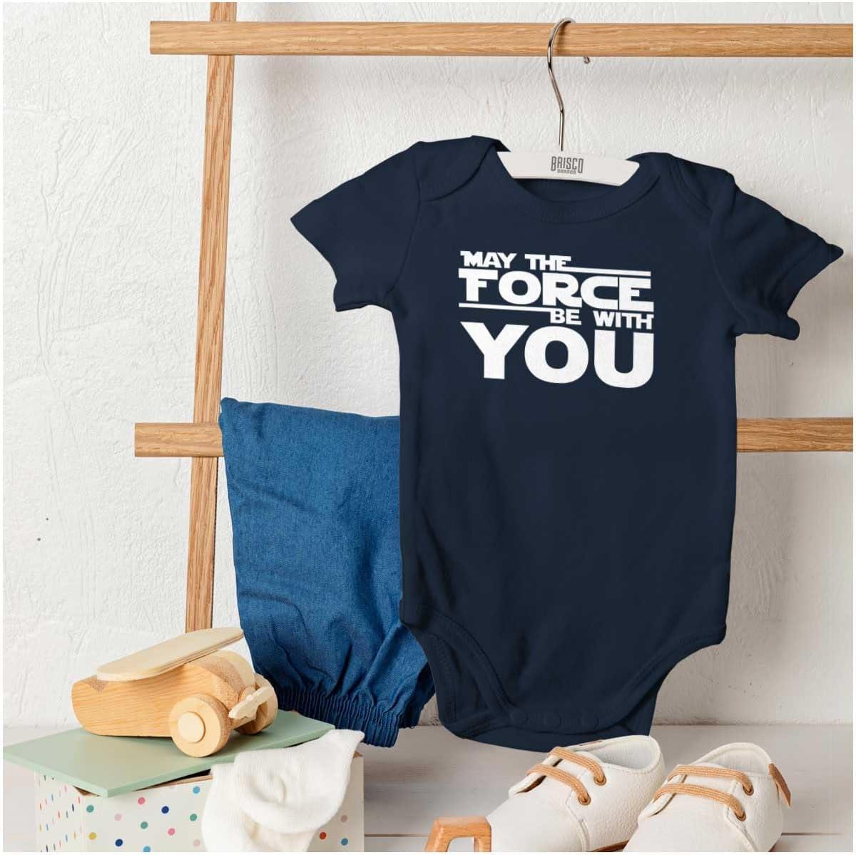 imageBrisco Brands May The Universe Be With You Baby Romper Boys or GirlsNavy