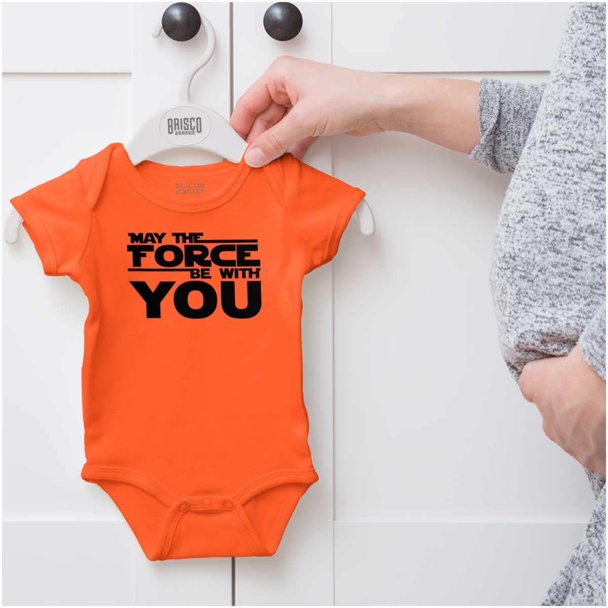 imageBrisco Brands May The Universe Be With You Baby Romper Boys or GirlsOrange