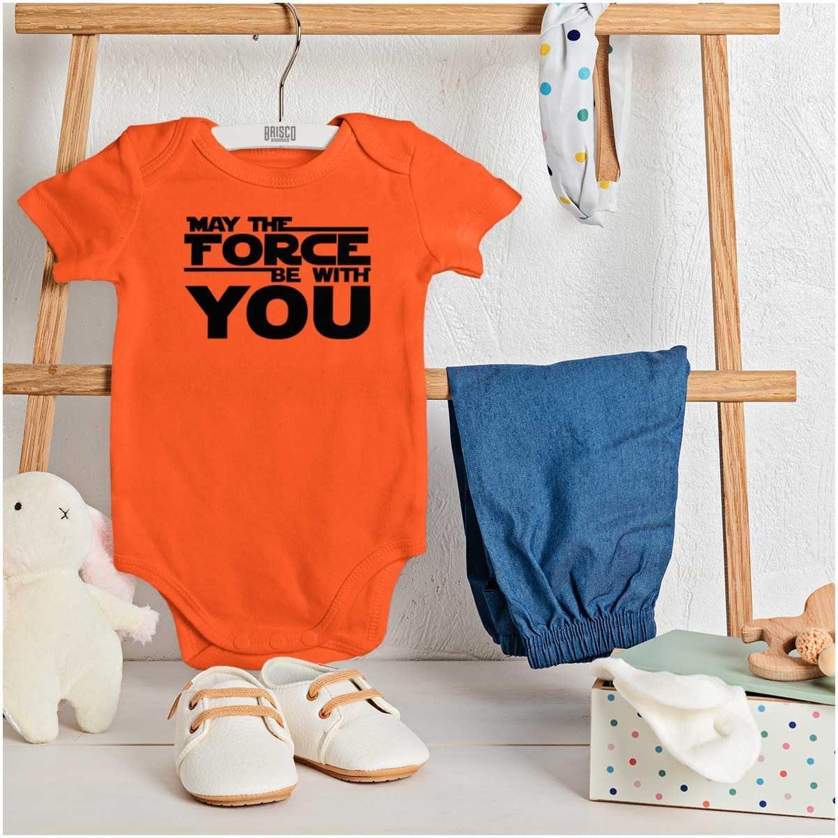 imageBrisco Brands May The Universe Be With You Baby Romper Boys or GirlsOrange