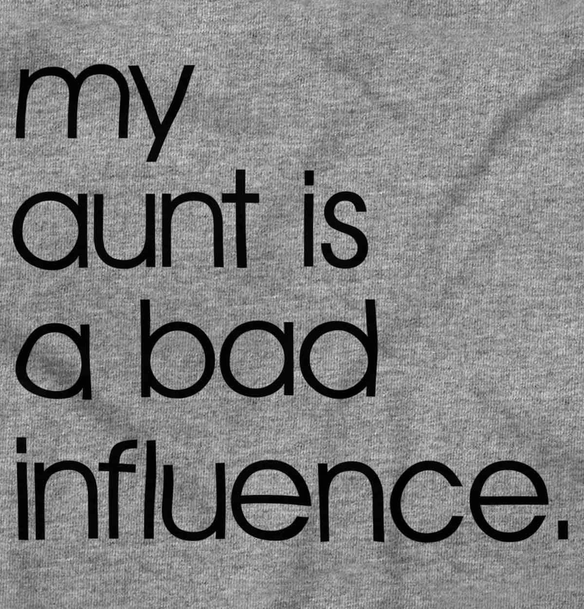 imageBrisco Brands My Aunt is a Bad Influence Funny Cute Baby Romper Boys or GirlsHeather