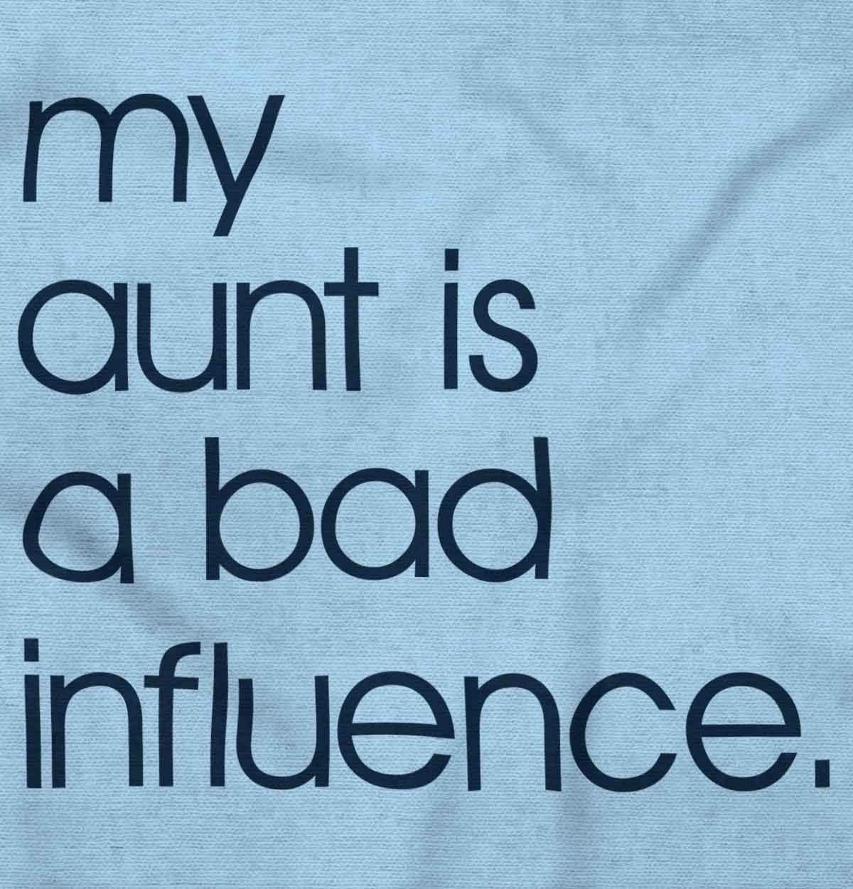 imageBrisco Brands My Aunt is a Bad Influence Funny Cute Baby Romper Boys or GirlsLight Blue