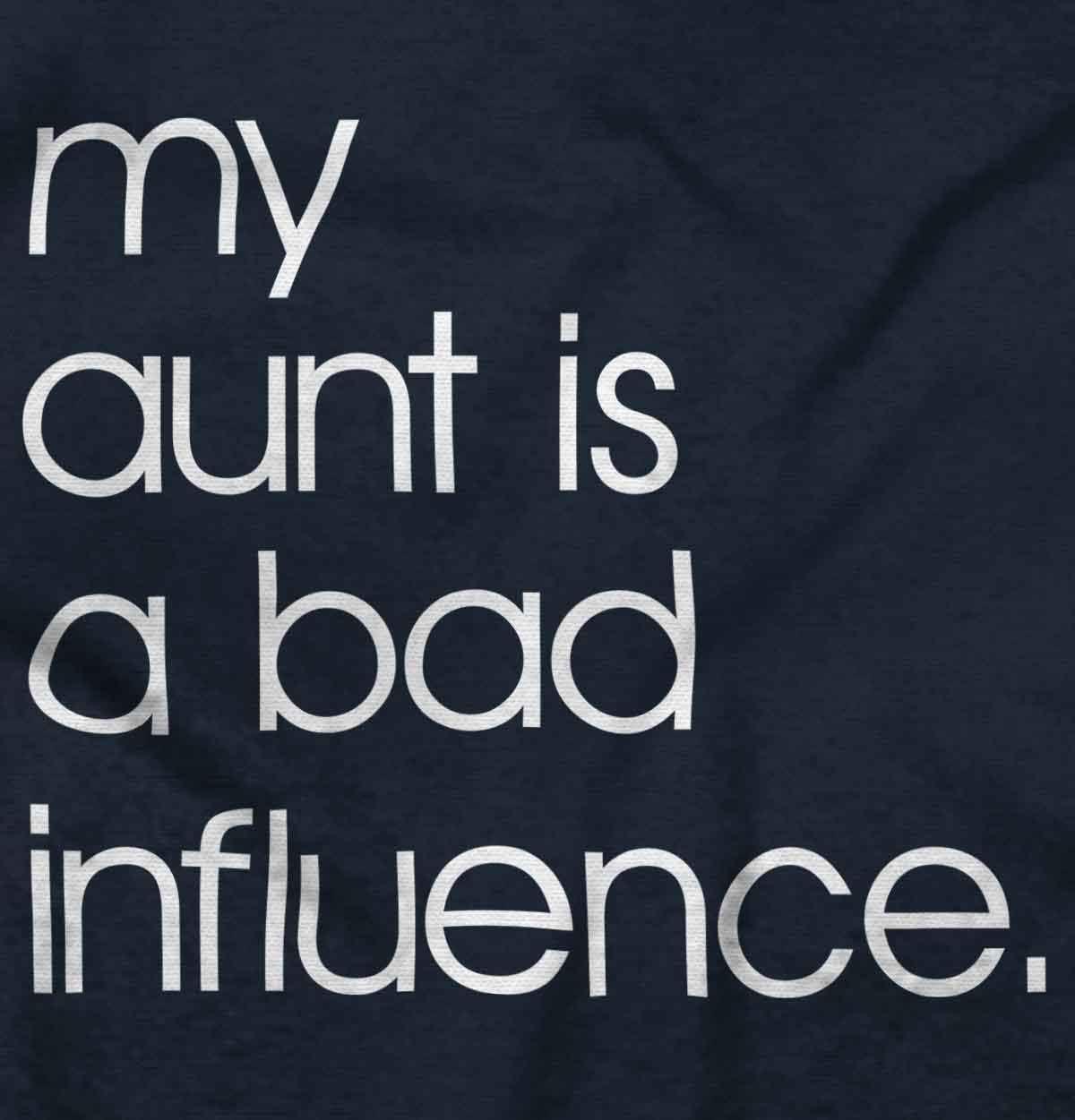 imageBrisco Brands My Aunt is a Bad Influence Funny Cute Baby Romper Boys or GirlsNavy