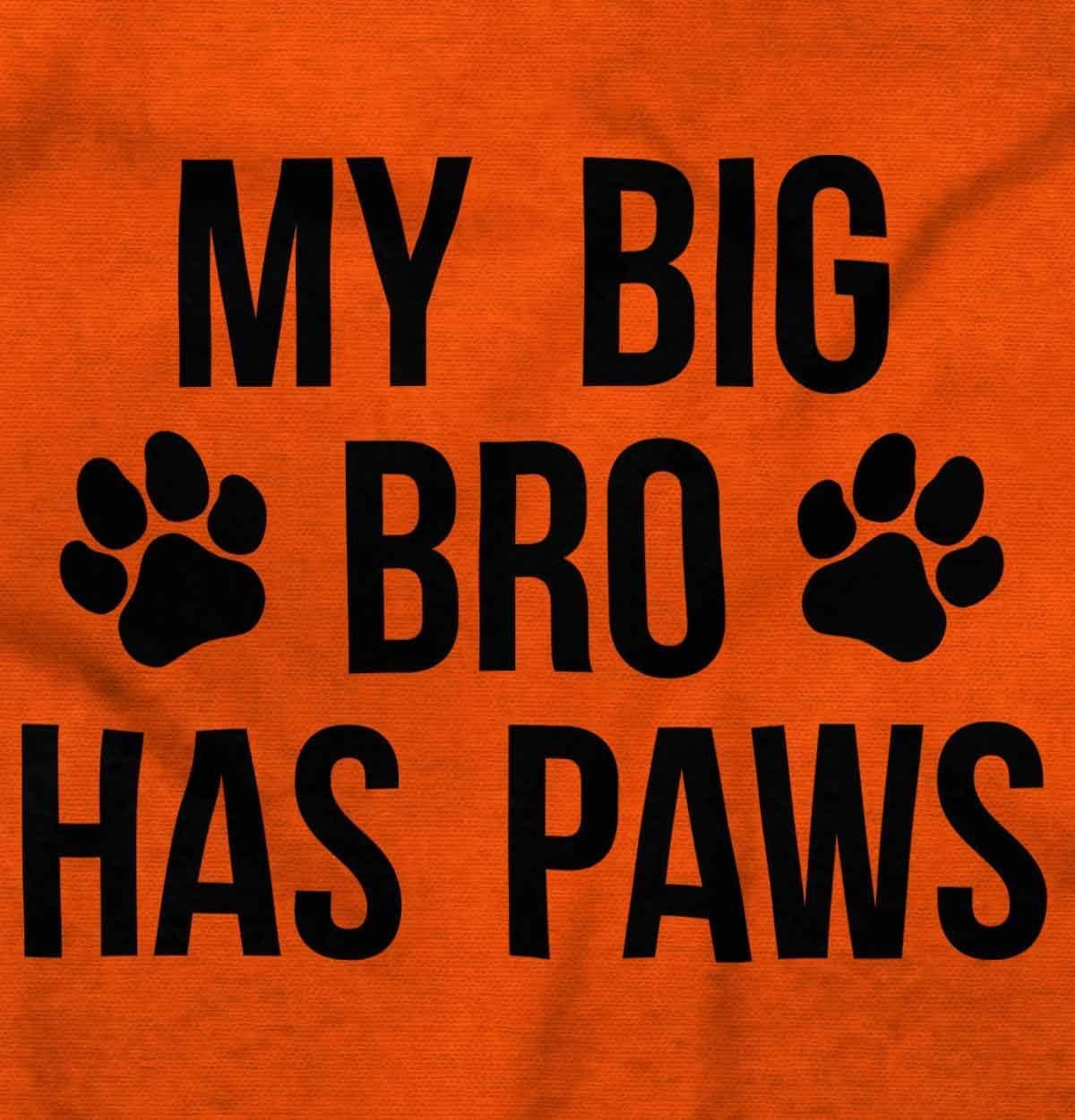 imageBrisco Brands My Big Brother Has Paws Baby Romper Boys or GirlsOrange