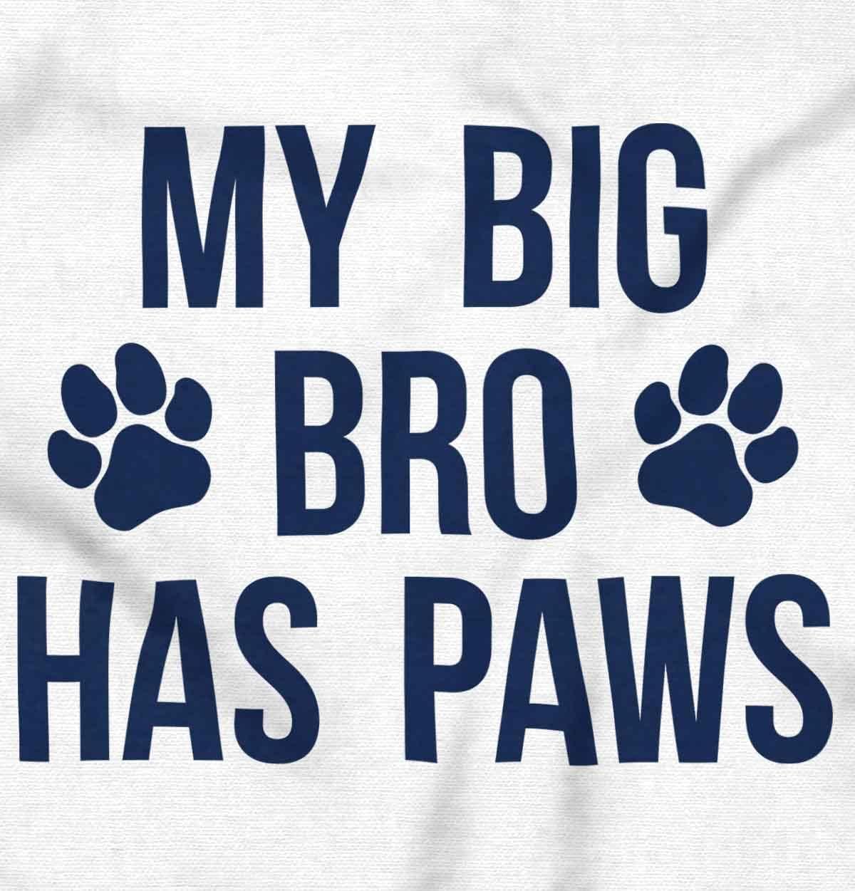 imageBrisco Brands My Big Brother Has Paws Baby Romper Boys or GirlsWhite
