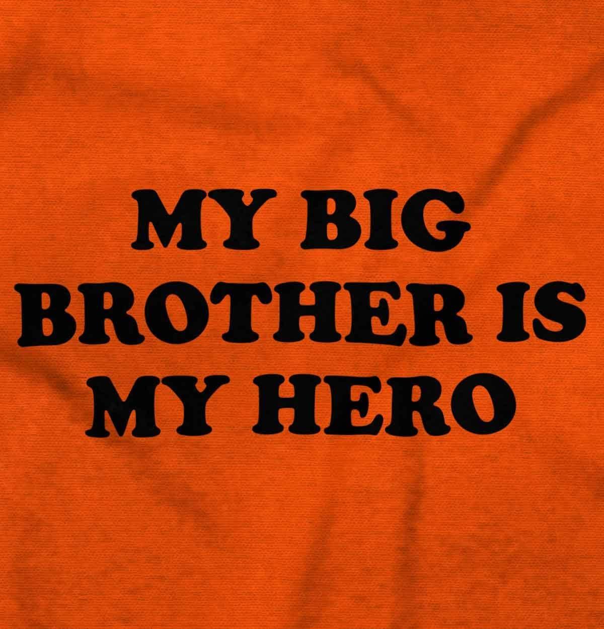 imageBrisco Brands My Big Brother is My Hero Baby Romper Boys or GirlsOrange