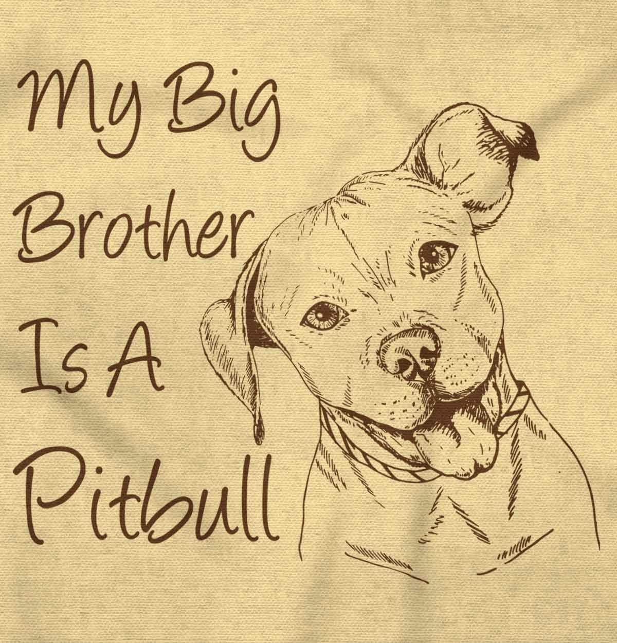 imageBrisco Brands My Big Brother is a Pitbull Dog Lover Baby Romper Boys or GirlsBanana