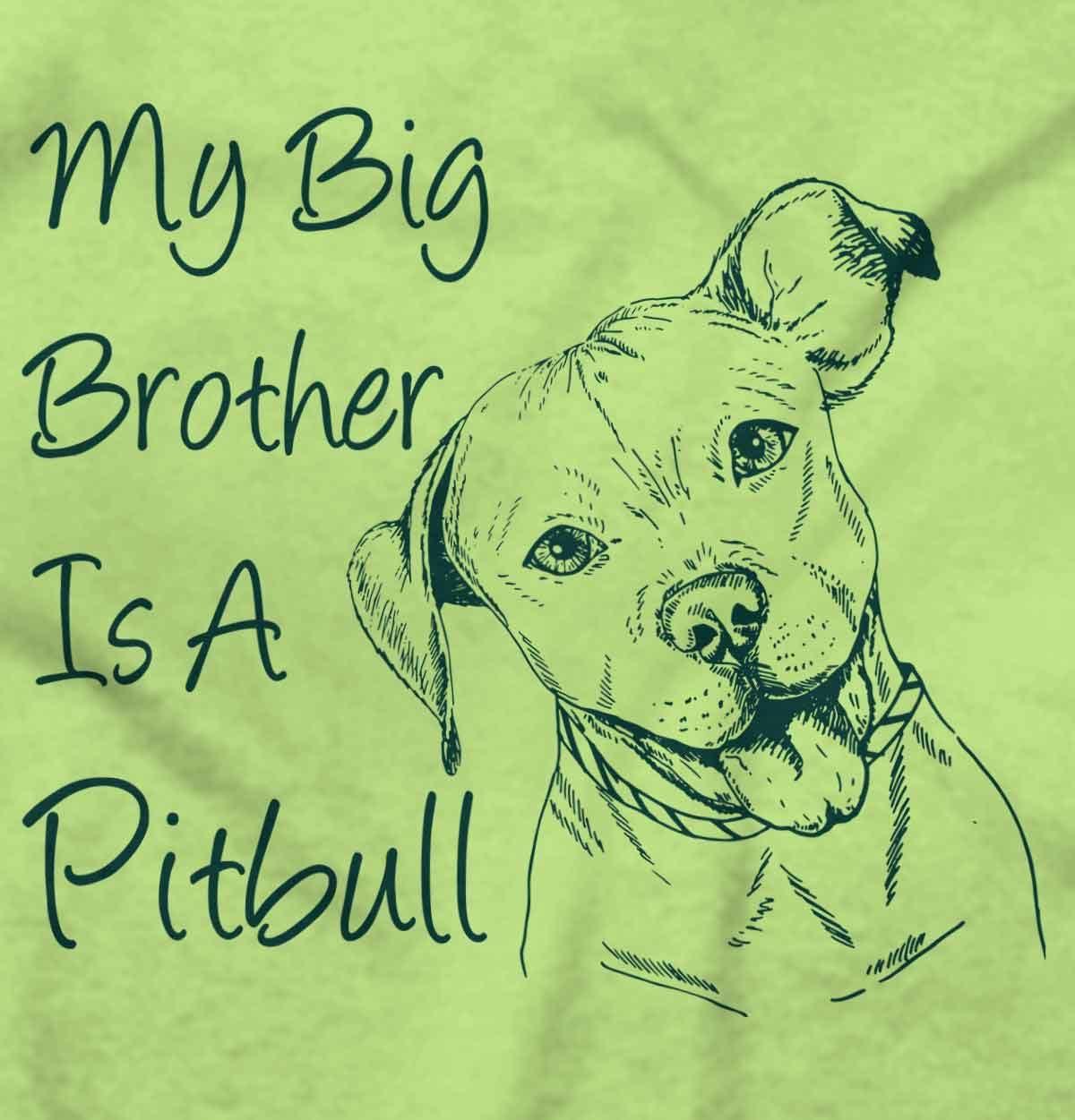 imageBrisco Brands My Big Brother is a Pitbull Dog Lover Baby Romper Boys or GirlsKey Lime