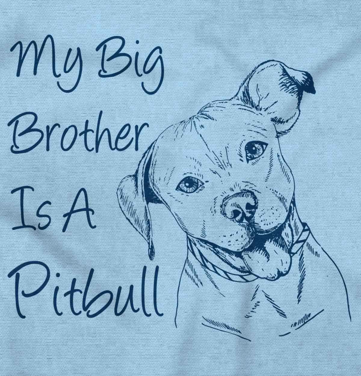 imageBrisco Brands My Big Brother is a Pitbull Dog Lover Baby Romper Boys or GirlsLight Blue