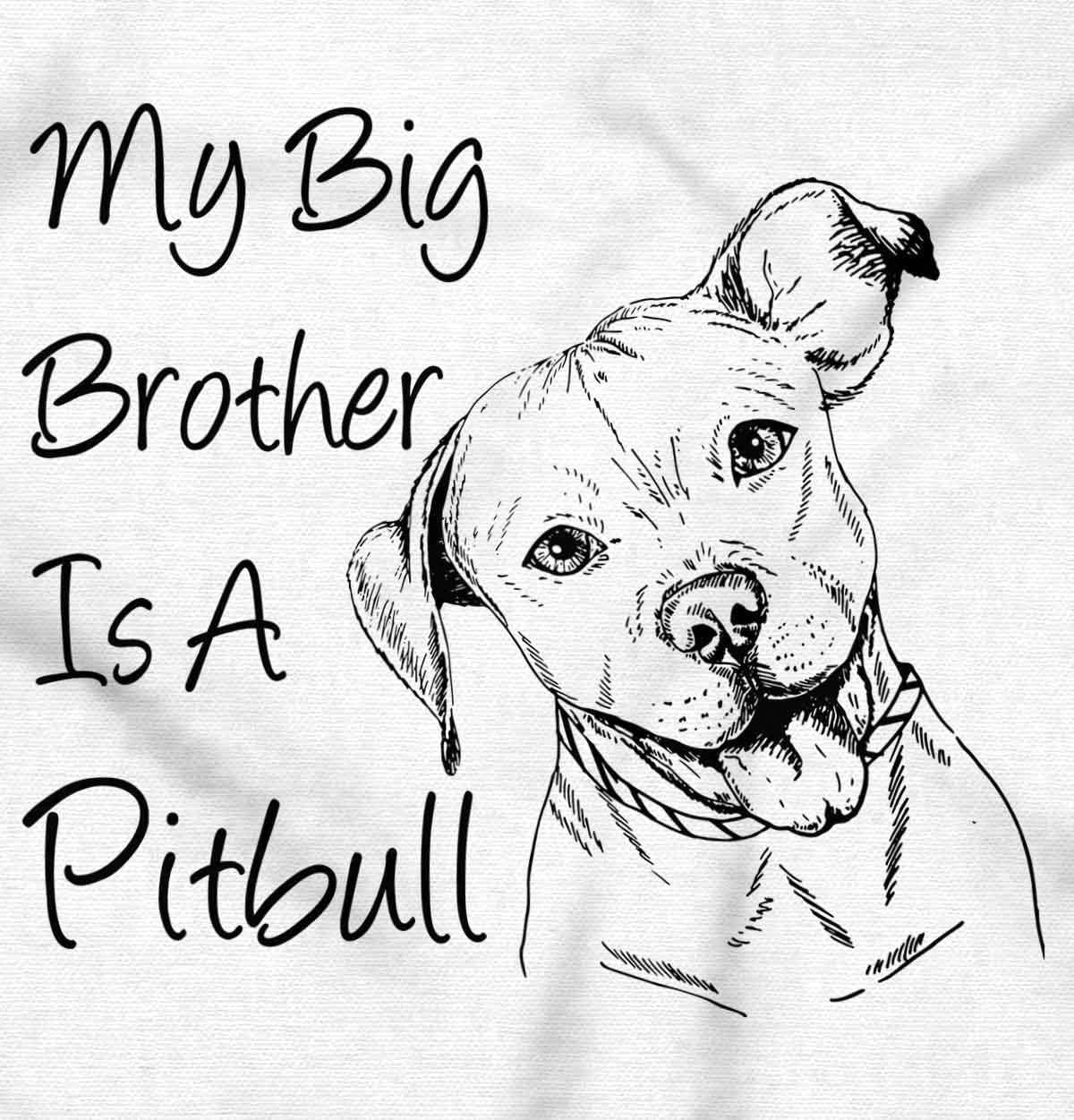 imageBrisco Brands My Big Brother is a Pitbull Dog Lover Baby Romper Boys or GirlsWhite