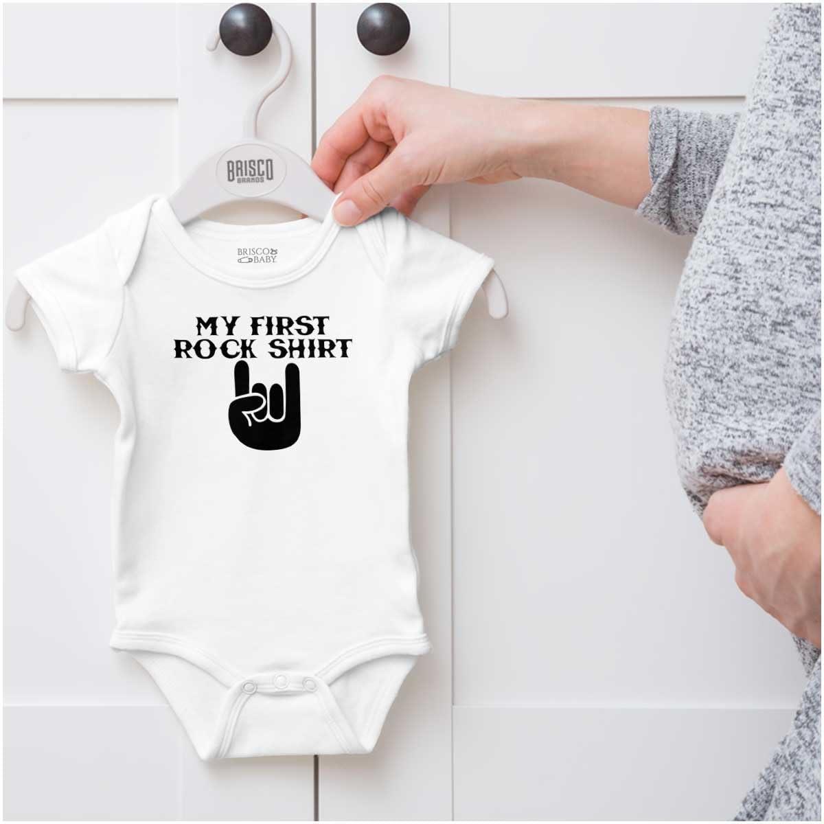 imageBrisco Brands My First Rock Outfit Baby Romper Boys or GirlsWhite