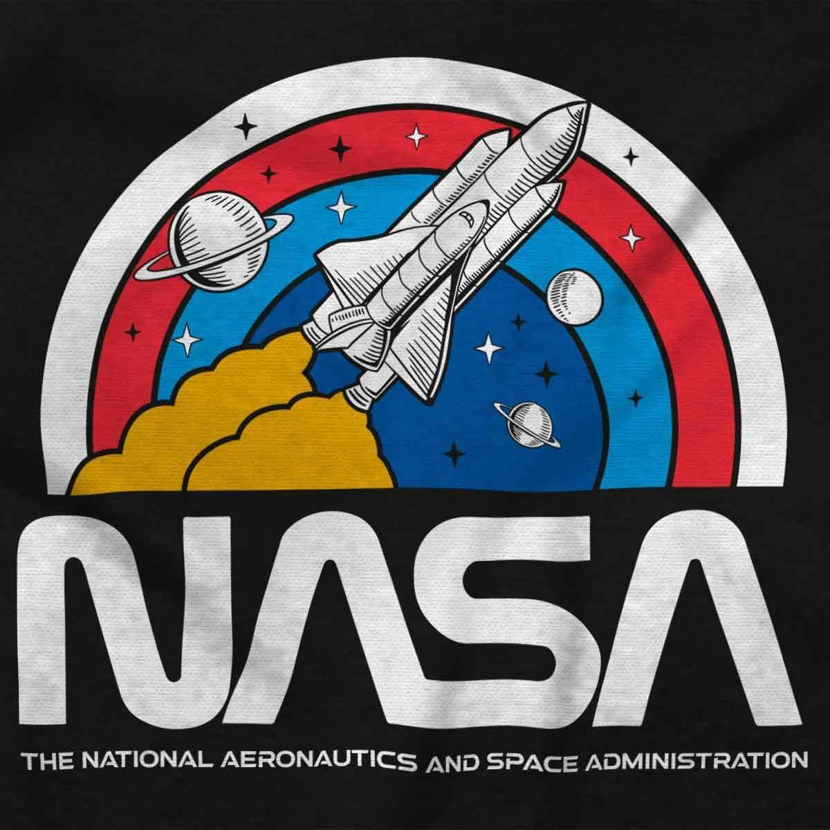 imageBrisco Brands NASA Vintage Retro Space Shuttle Hoodie Sweatshirt Women MenBlack
