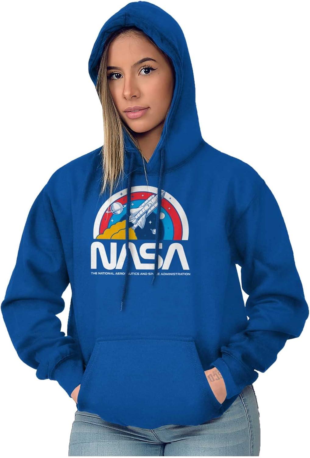 imageBrisco Brands NASA Vintage Retro Space Shuttle Hoodie Sweatshirt Women MenRoyal