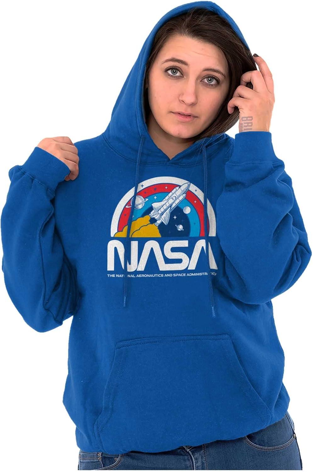 imageBrisco Brands NASA Vintage Retro Space Shuttle Hoodie Sweatshirt Women MenRoyal
