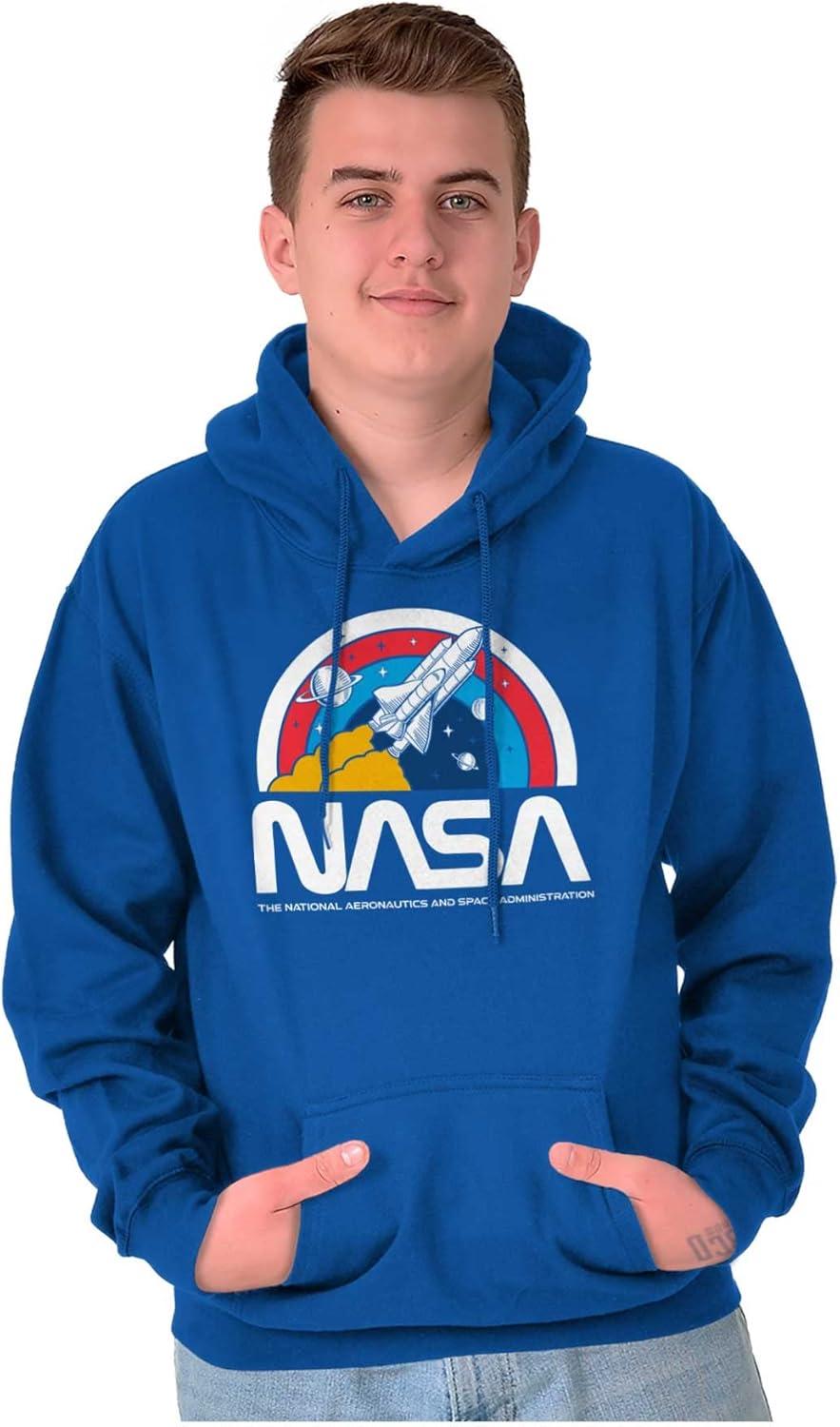 imageBrisco Brands NASA Vintage Retro Space Shuttle Hoodie Sweatshirt Women MenRoyal