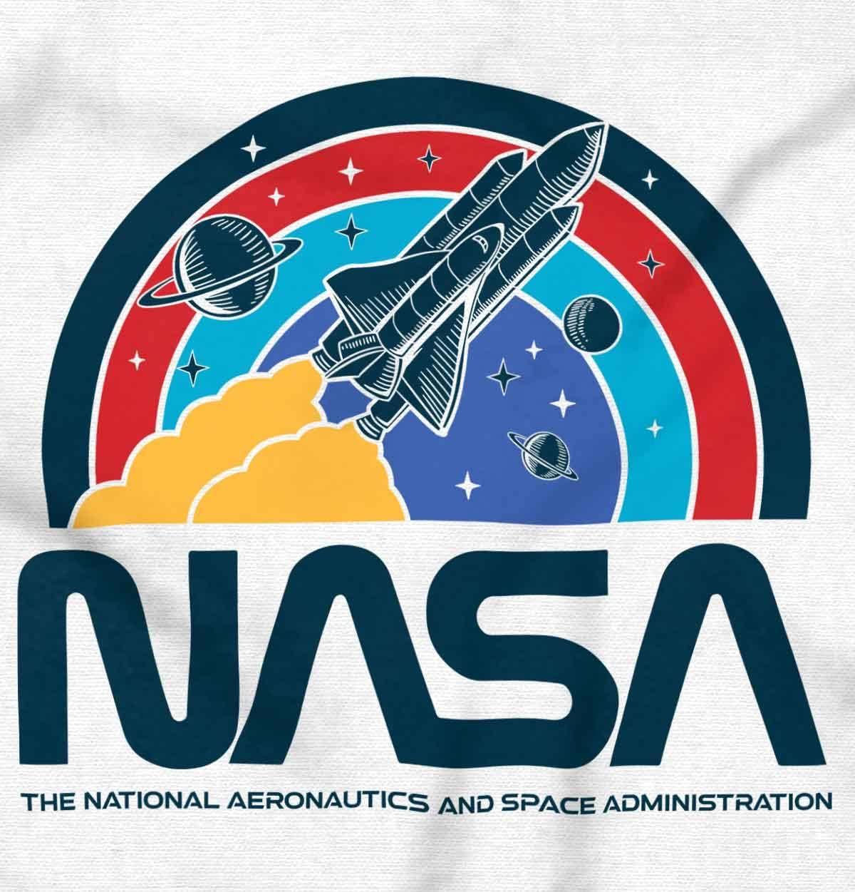 imageBrisco Brands NASA Vintage Retro Space Shuttle Hoodie Sweatshirt Women MenWhite