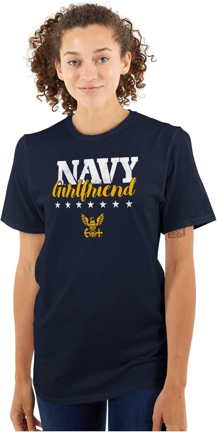 imageBrisco Brands Navy Girlfriend US Womens Graphic T Shirt TeesNavy