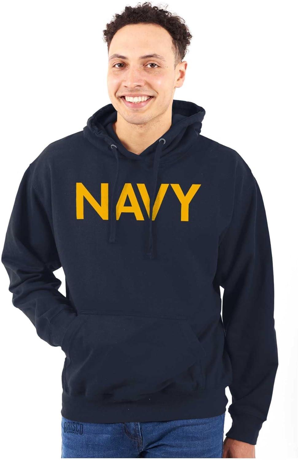 imageBrisco Brands Navy Military Physical Training PT Exercise Workout Hooded SweatshirtNavy