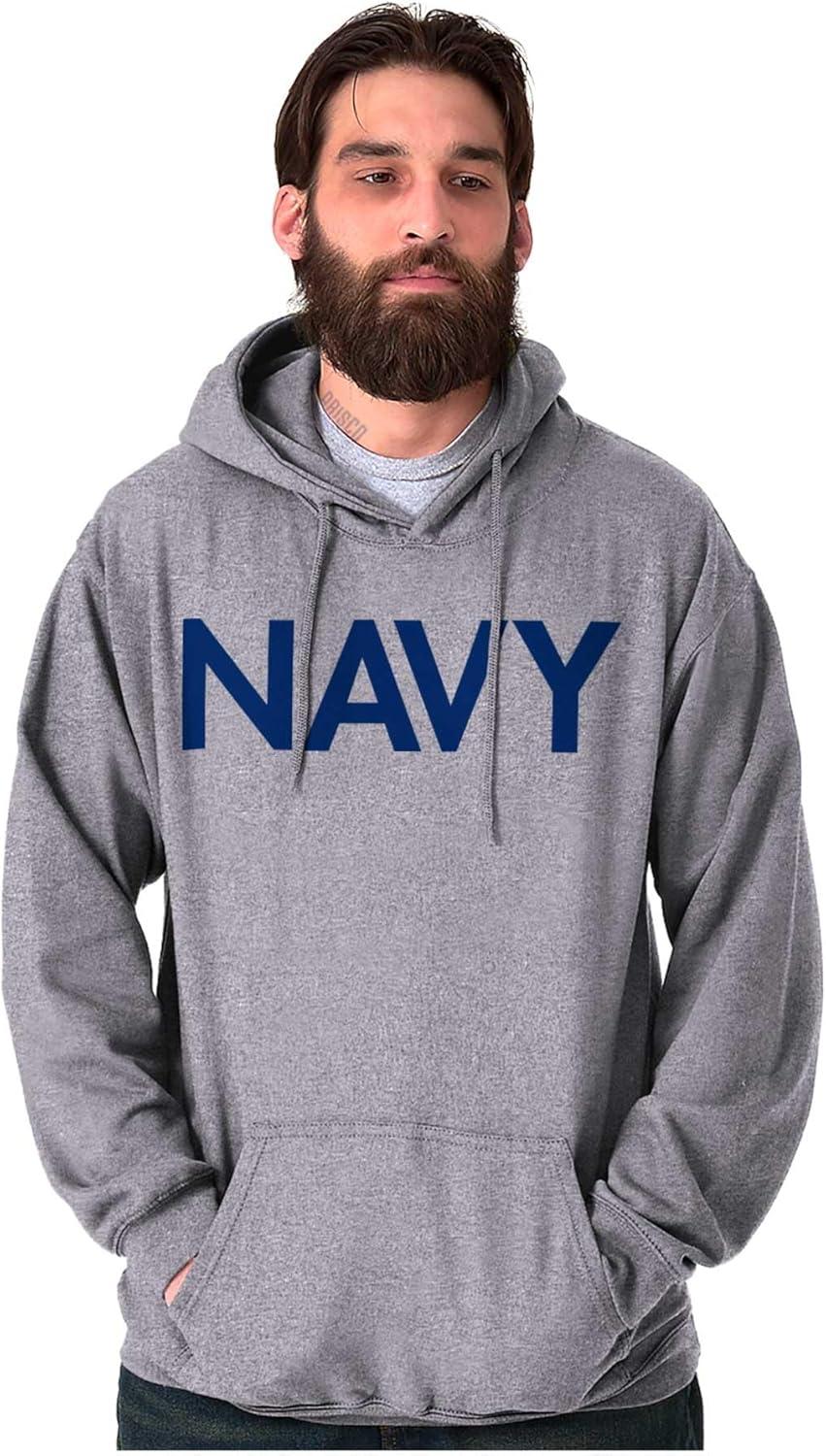 imageBrisco Brands Navy Military Physical Training PT Exercise Workout Hooded SweatshirtSport Grey