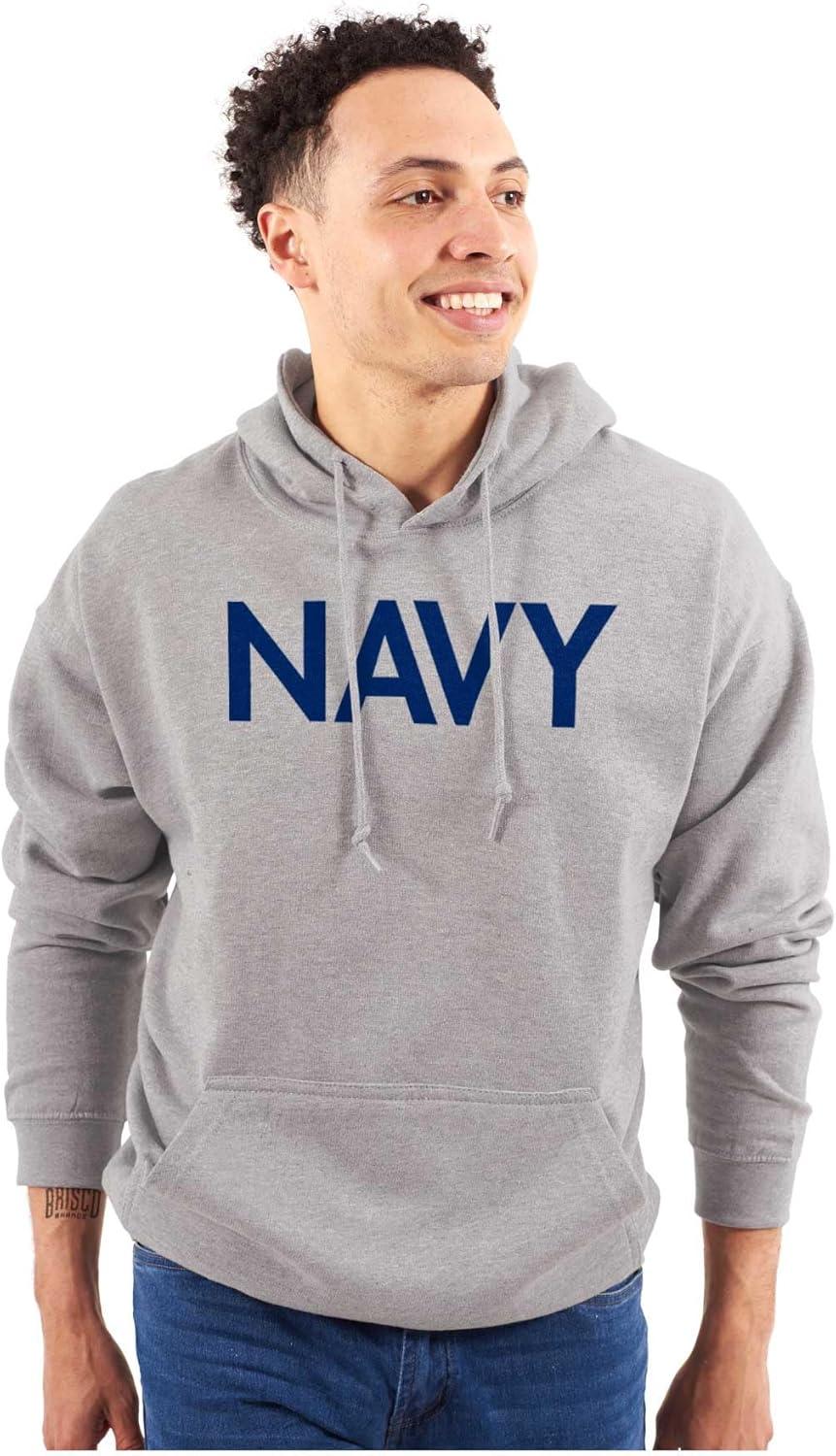 imageBrisco Brands Navy Military Physical Training PT Exercise Workout Hooded SweatshirtSport Grey
