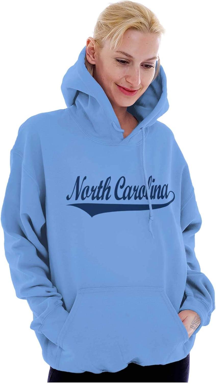 imageBrisco Brands North Carolina NC Athlete Script Font Hoodie Sweatshirt Women MenCarolina Blue