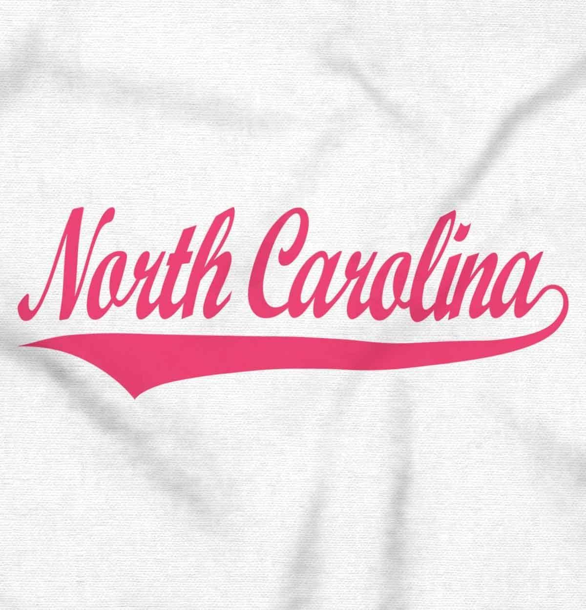 imageBrisco Brands North Carolina NC Athlete Script Font Hoodie Sweatshirt Women MenWhite Pink Ink
