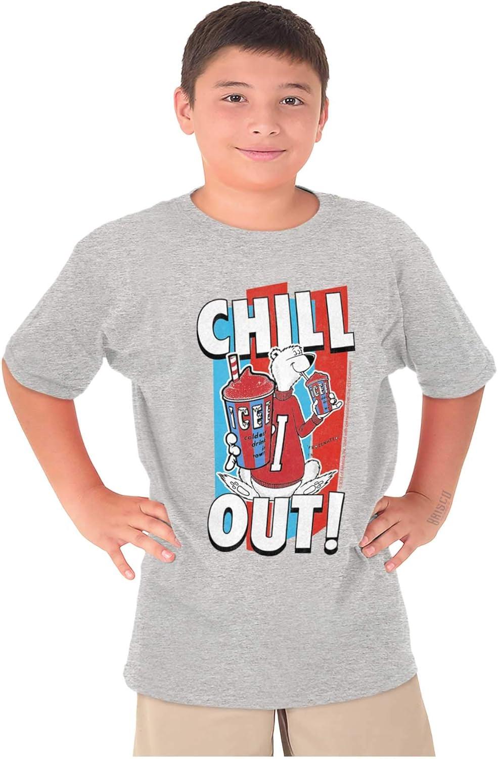 imageBrisco Brands Officially ICEE Logo Chill Out Crewneck T Shirts Boy GirlSport Grey