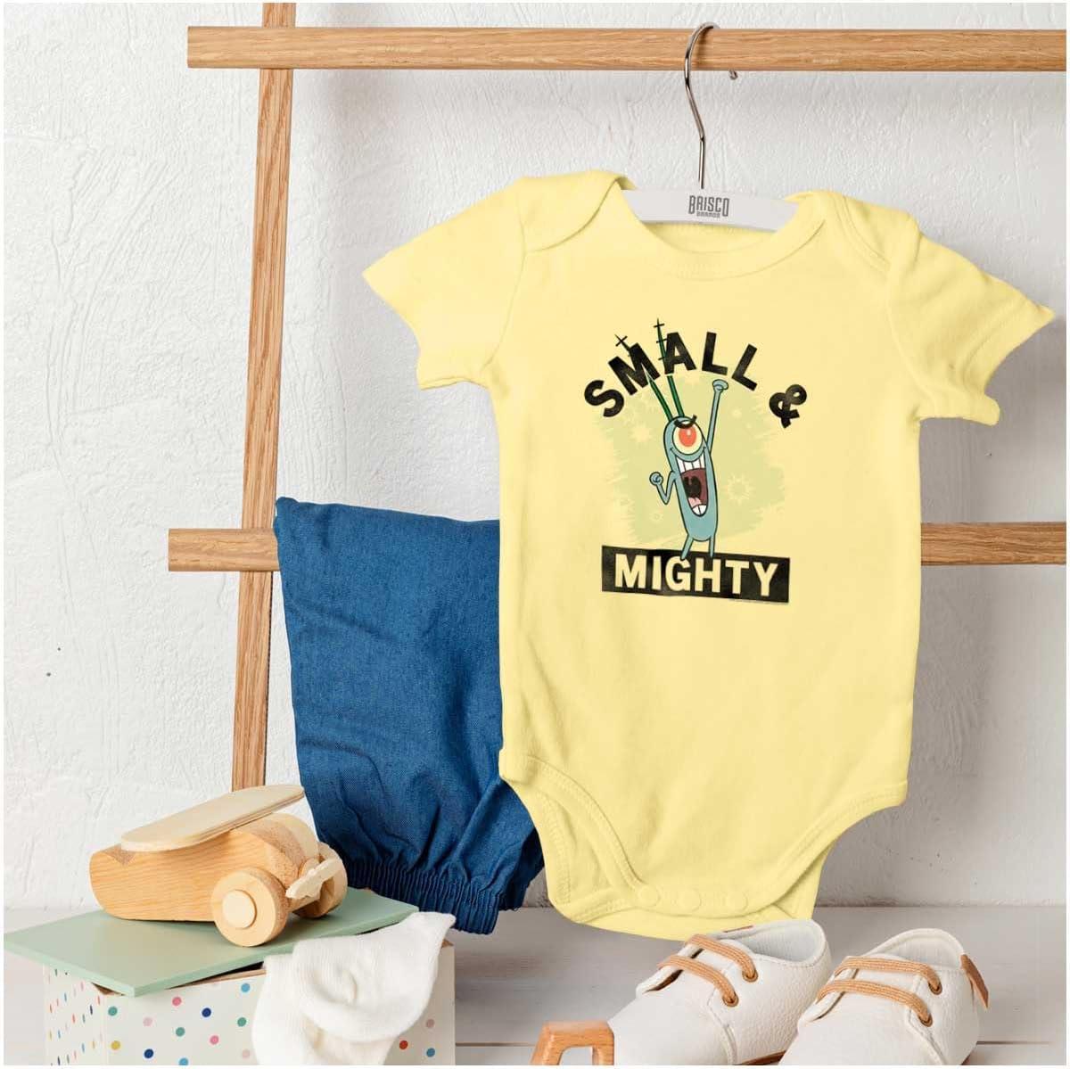 imageBrisco Brands Plankton Cartoon Small and Mighty Baby Romper Boys or GirlsBanana
