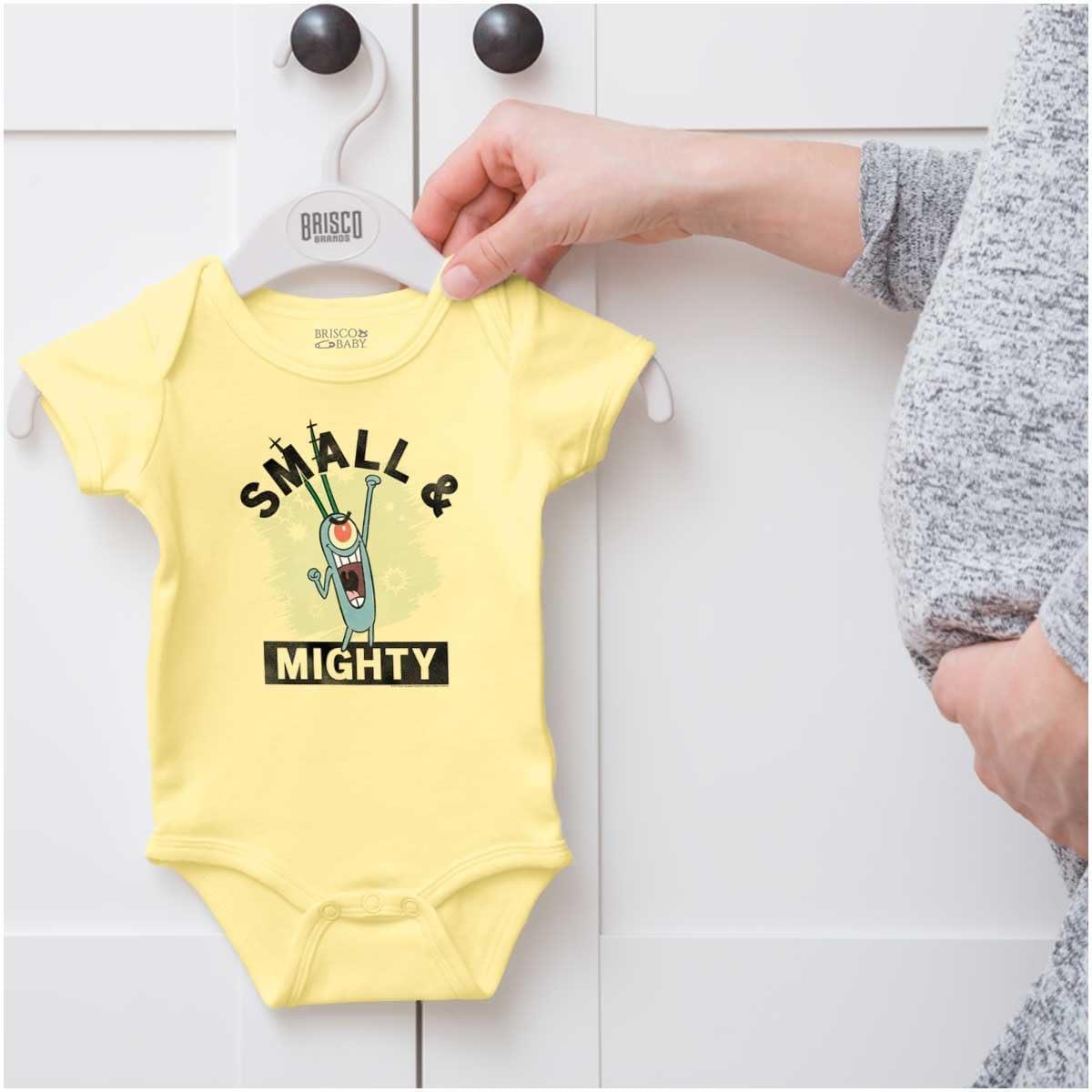 imageBrisco Brands Plankton Cartoon Small and Mighty Baby Romper Boys or GirlsBanana