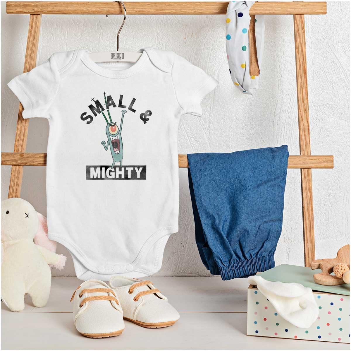 imageBrisco Brands Plankton Cartoon Small and Mighty Baby Romper Boys or GirlsWhite