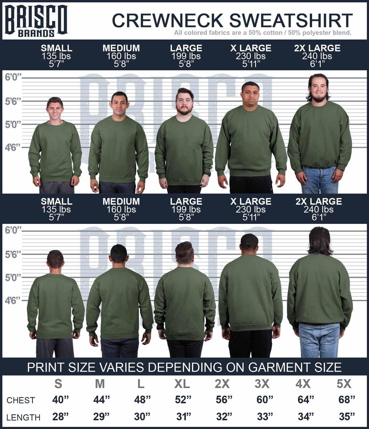 imageBrisco Brands Popeye Tough Guys Eat Spinach Funny Mens Crewneck SweatshirtMilitary Green