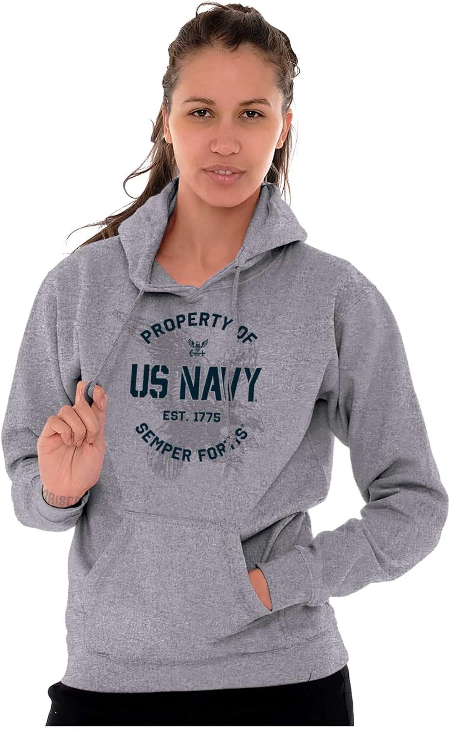imageBrisco Brands Property US Navy 1775 Semper Fortis Hoodie Sweatshirt Women MenSport Grey