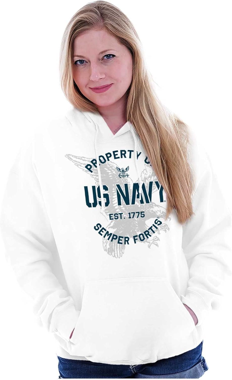 imageBrisco Brands Property US Navy 1775 Semper Fortis Hoodie Sweatshirt Women MenWhite