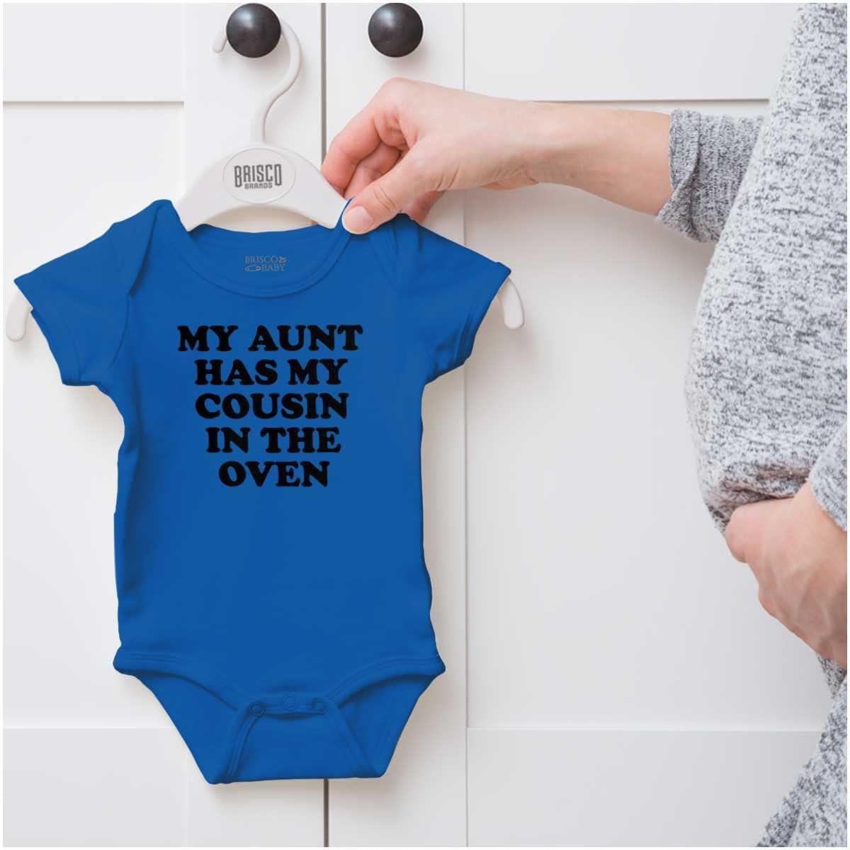 imageBrisco Brands Proud Nephews Nieces Excepting Auntie Baby Romper Boys or GirlsRoyal