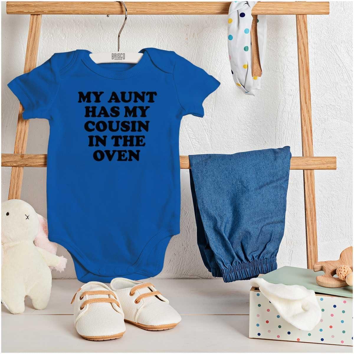 imageBrisco Brands Proud Nephews Nieces Excepting Auntie Baby Romper Boys or GirlsRoyal